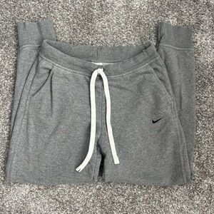 Nike Women’s Gray Joggers with White Drawstring